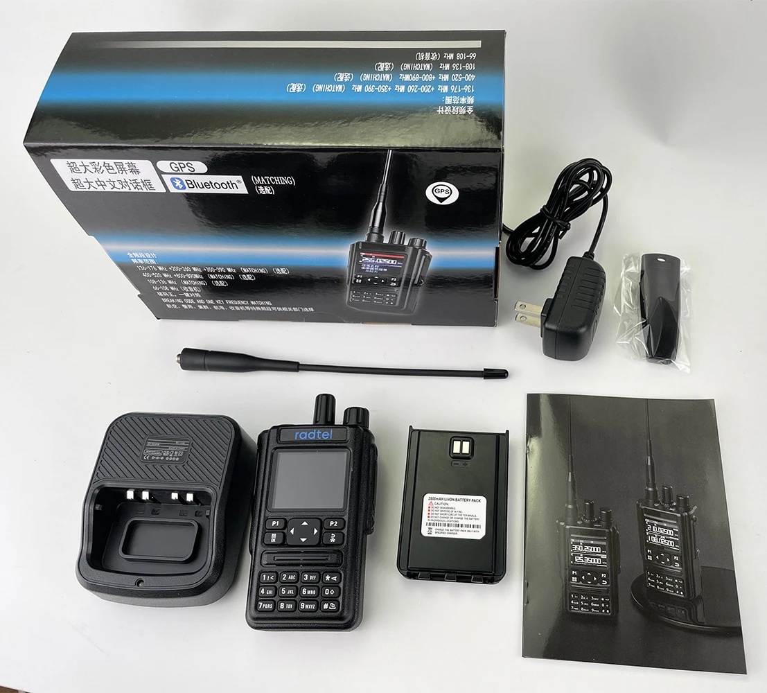 Radtel RT-490 GPS Bluetooth APP Amateur Ham Zwei-Wege-Radio 256CH Air Band Walkie Talkie USB-C VOX SOS LCD Polizei Scanner Luftfahrt