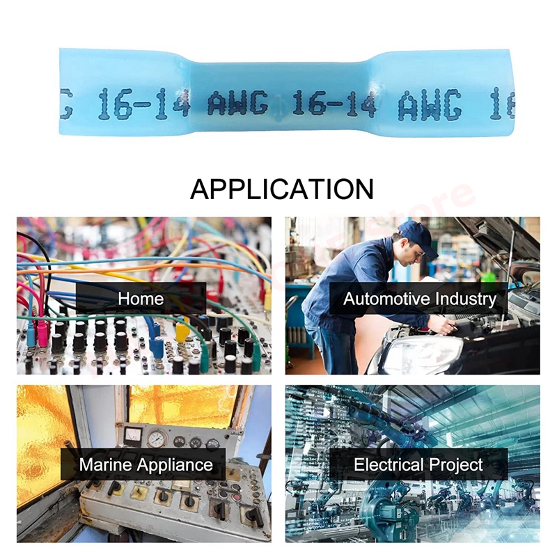 熱収縮コンバットコネクタ,青色,16〜14 awg電気コネクター,機関車用,30個