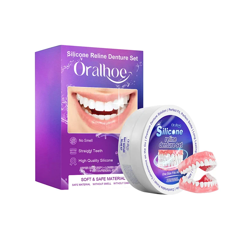 Set di protesi in silicone adatte per protesi ortodontiche temporanee Dente finto Igiene orale Cura Sbiancamento Protesi Simulazione Bretelle