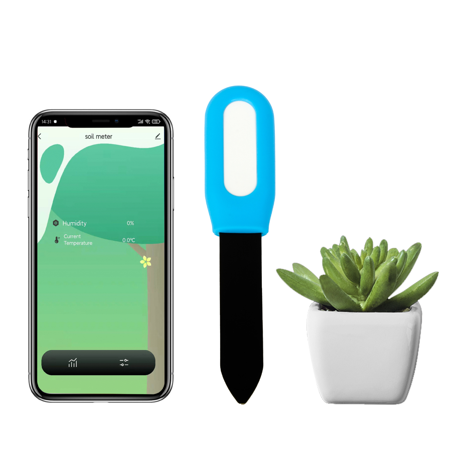 Probador inteligente de suelo Zigbee con Bluetooth, Sensor de humedad, temperatura, aplicación de teléfono móvil, Monitor en tiempo Real para plantas y jardín