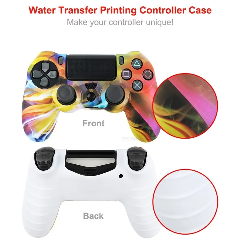 ยางซิลิโคนสําหรับ SONY Playstation 4 PS4 Controller ป้องกันผิวสําหรับ PS4 Pro Slim Gamepad Controle Thumb Grips