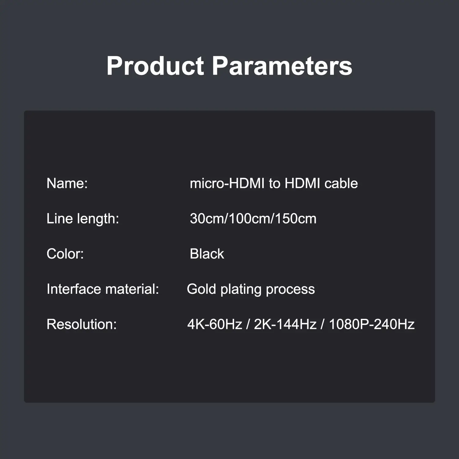 Micro-HDMI to HDMI Cable Adapter for Raspberry Pi 5/4B With Gold-plated Support HD 4K 60Hz Video 30CM 100CM 150CM Length