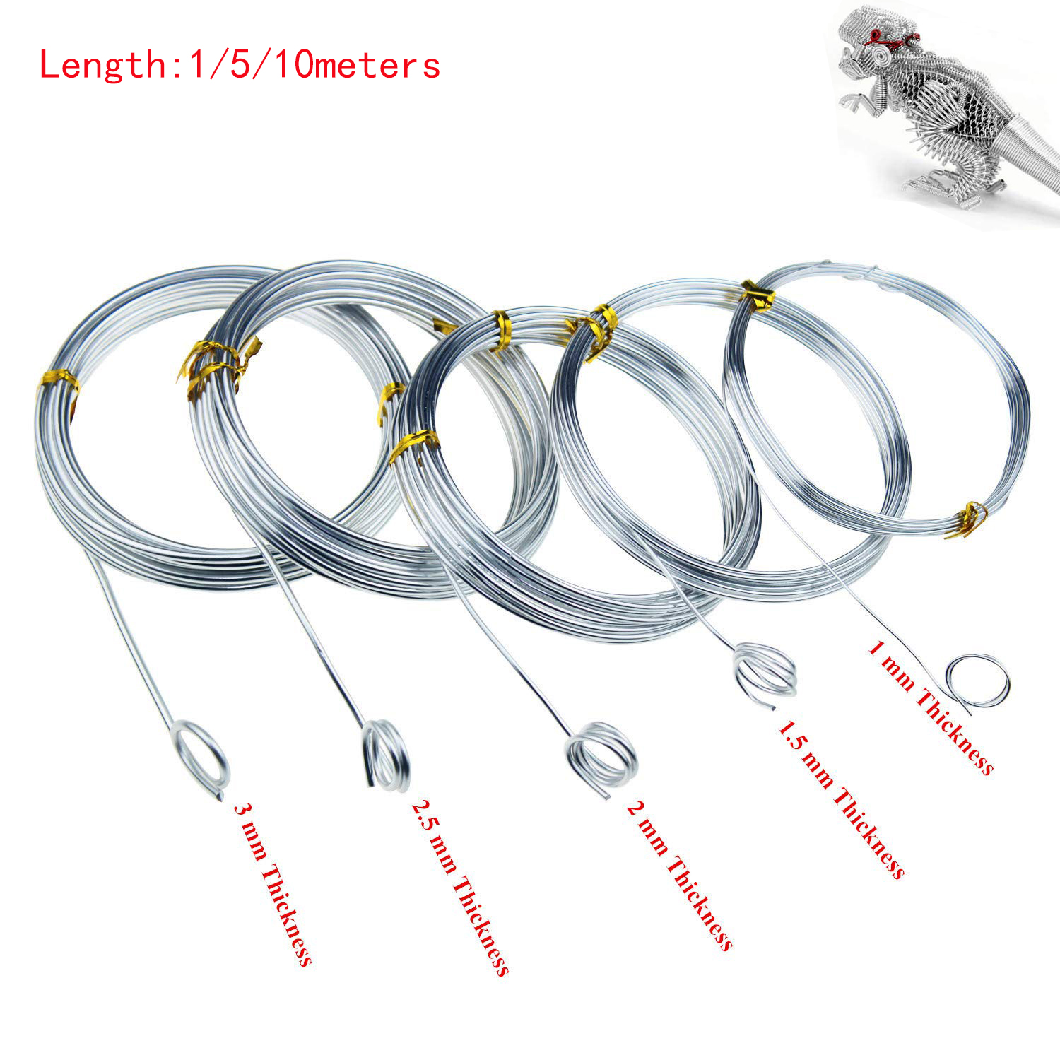 304 Fio de Aço Inoxidável, Aço Macio e Duro, Fio de Ligação Single-Strand, Anti-Ferrugem, Ferro Single-Strand, 100m-1m Comprimento, Diâmetro 0.02mm-3mm