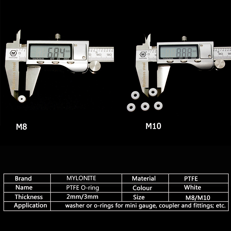 Joint torique pneumatique M10 M8 PTFE, joint d'étanchéité pour Mini jauge haute pression, prise de coupleur