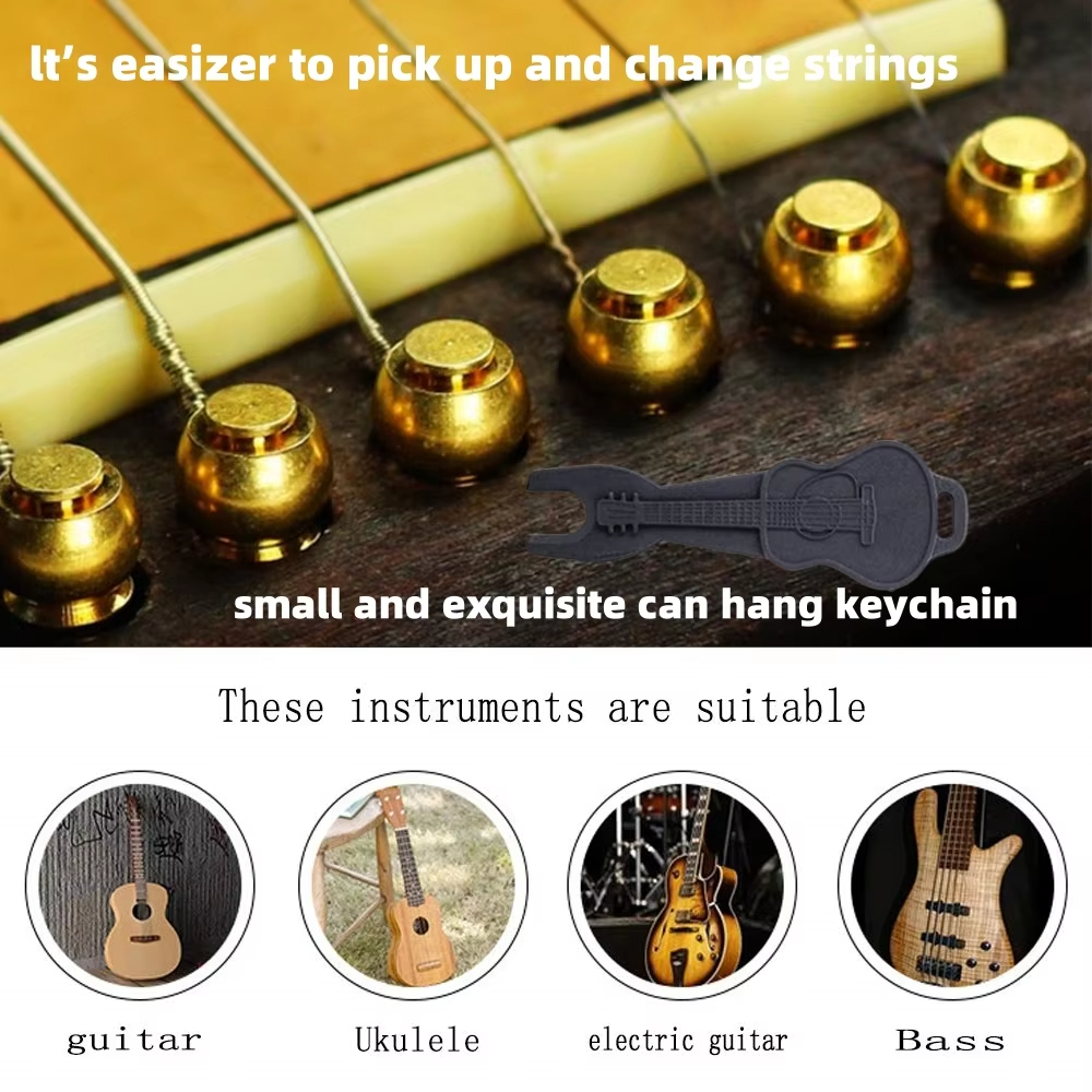 6 Pcs Acoustic Guitar Bridge Pin Guitar Strings Nail Solid Copper Brass With Guitar Bridge Pin Puller