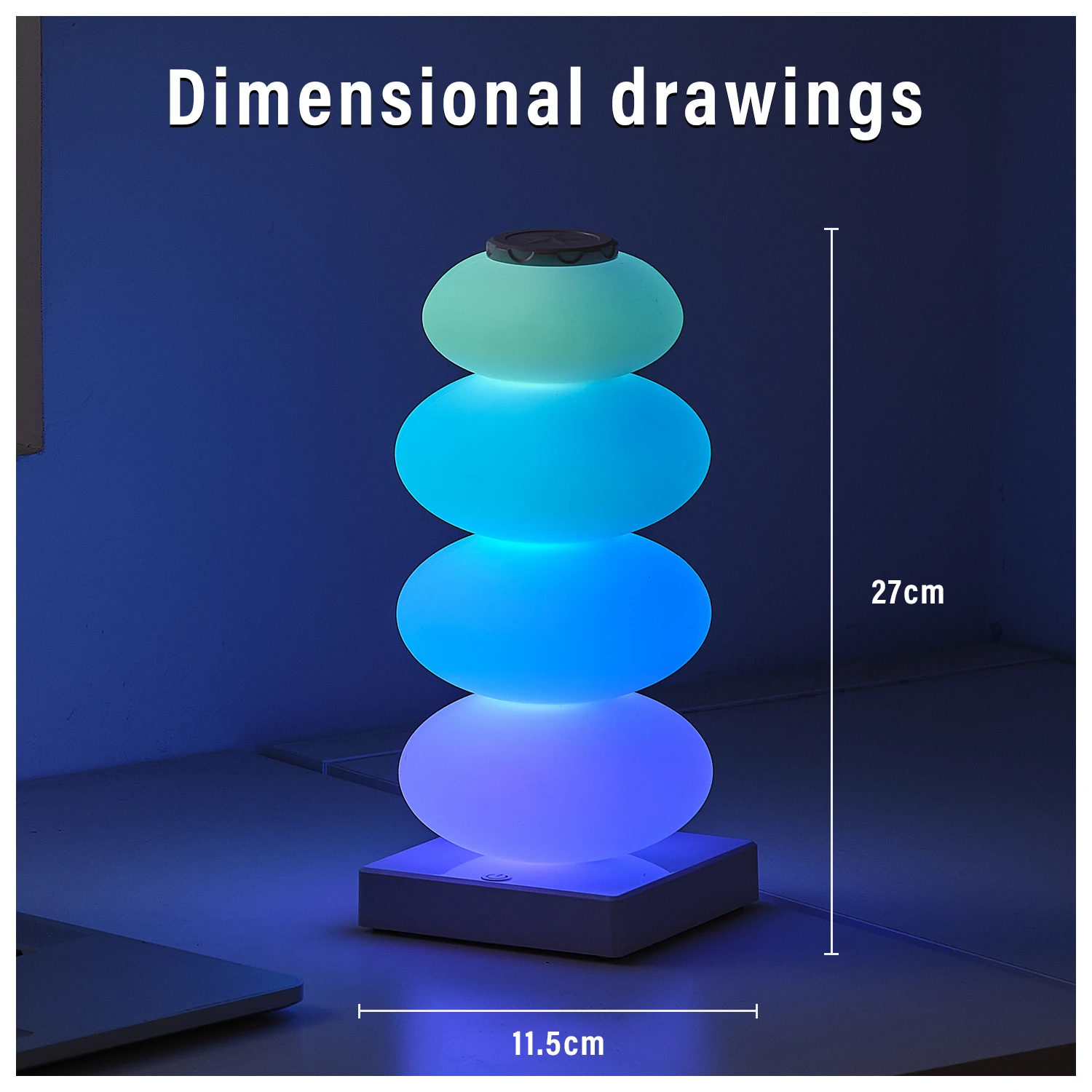 Mesita de noche para dormitorio, luz decorativa DIY, lámpara de mesa que cambia de color RGB, luz LED de 16 colores, Interruptor táctil, luz de paso múltiple