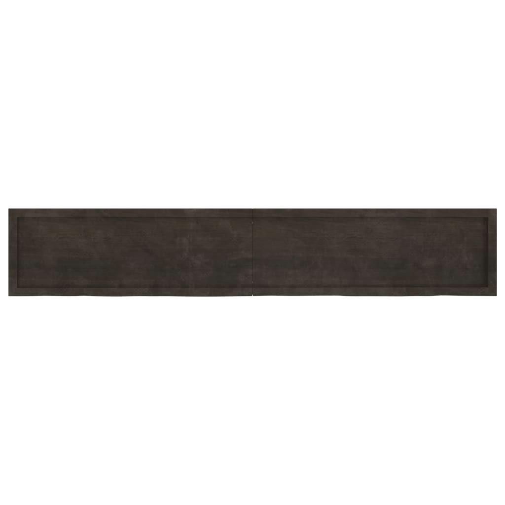 Dark Brown Solid Wood Bathroom Countertop 220x40x(2-6) cm - Durable & Stylish