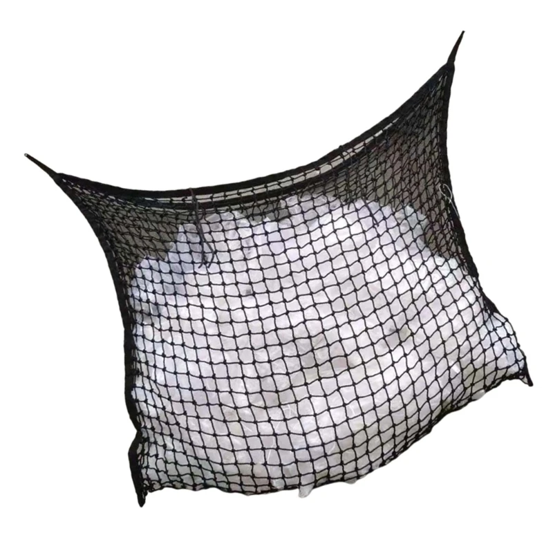 Hanging Feeding Net Bag for Horses Adjustable Mesh Feeder Hanging Horse Feeding Net with Multiple Holes for Slow Grazing