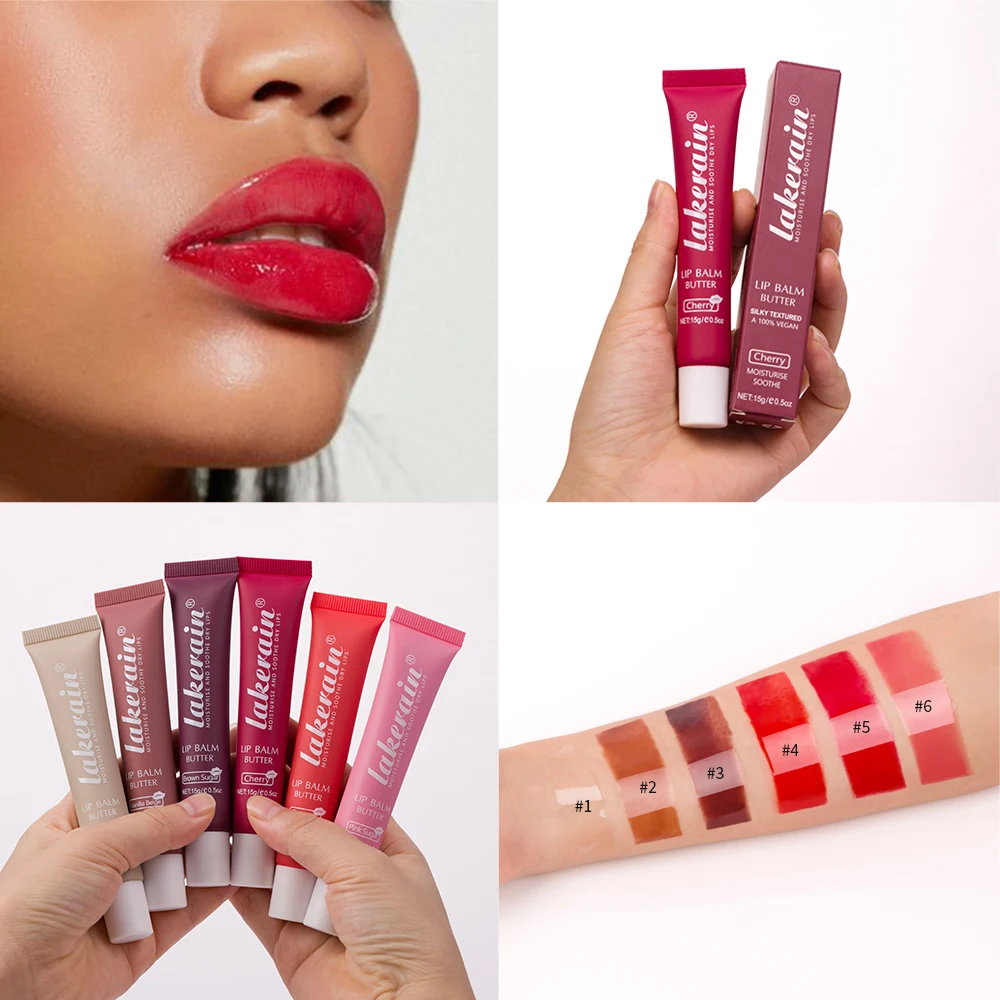 Bálsamo labial de cristal, mantequilla, brillo de labios hidratante, aceite, brillo de labios líquido, tinte de labios, azúcar marrón, cereza, maquillaje de labios rosa