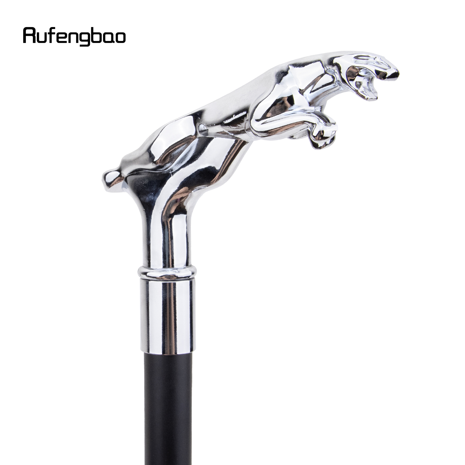 Silber Luxus Leopard Griff Gehstock mit versteckten Platte Selbstverteidigung Mode Rohr Cosplay Crosier Stick 93cm