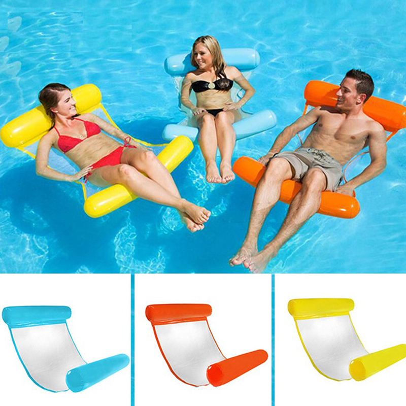 Floating Pool Water Hammock Float Lounger Floating Toys Inflatable Pool Float Pool Chair Floating rods are not included