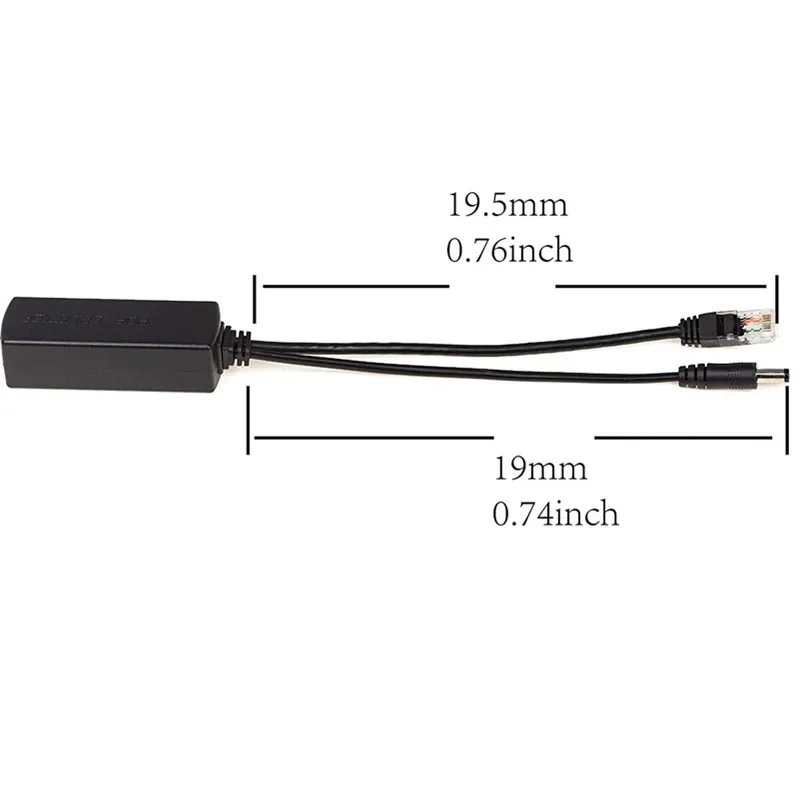 Adaptador de conectores POE de 48V a 12V, divisor de Cable, fuente de alimentación del inyector para cámara IP, Arduino con Ethernet, punto de acceso inalámbrico