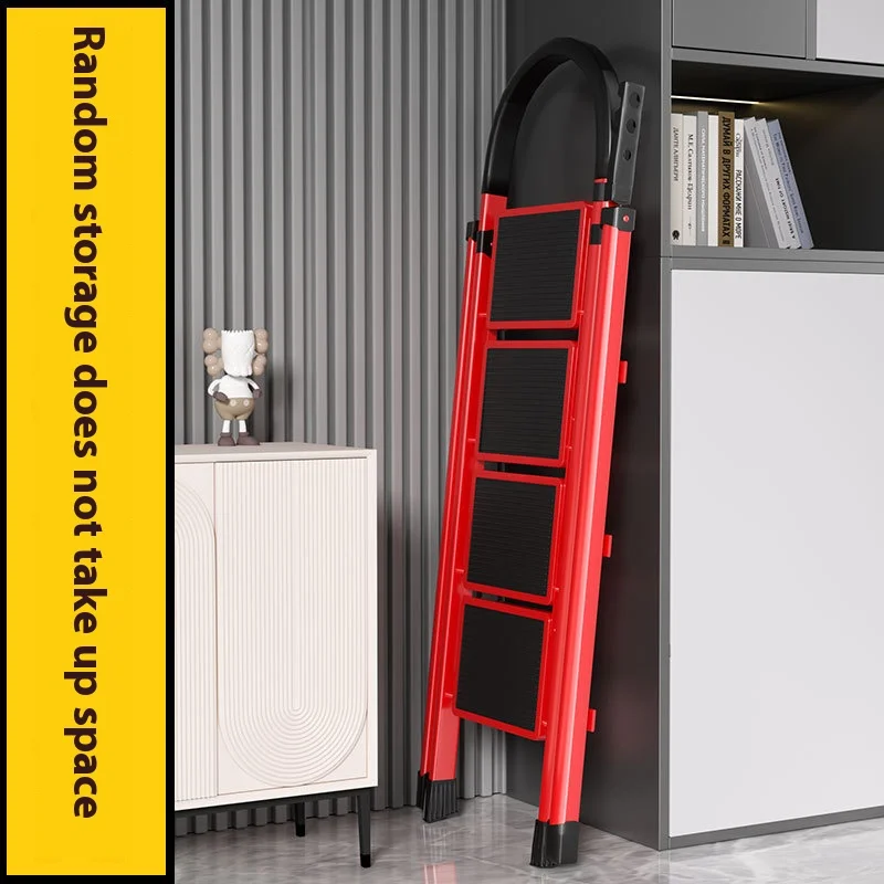 Ladder zigzag ladder folding ladder thickened carbon steel engineering ladder Foldable Household Ladder Multi-purpose Telescopic