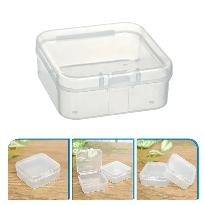 PP Storage Box Mini Transparent Plastic Case Container Square Rectangle Packaging Box for Jewellry Beads Small Items