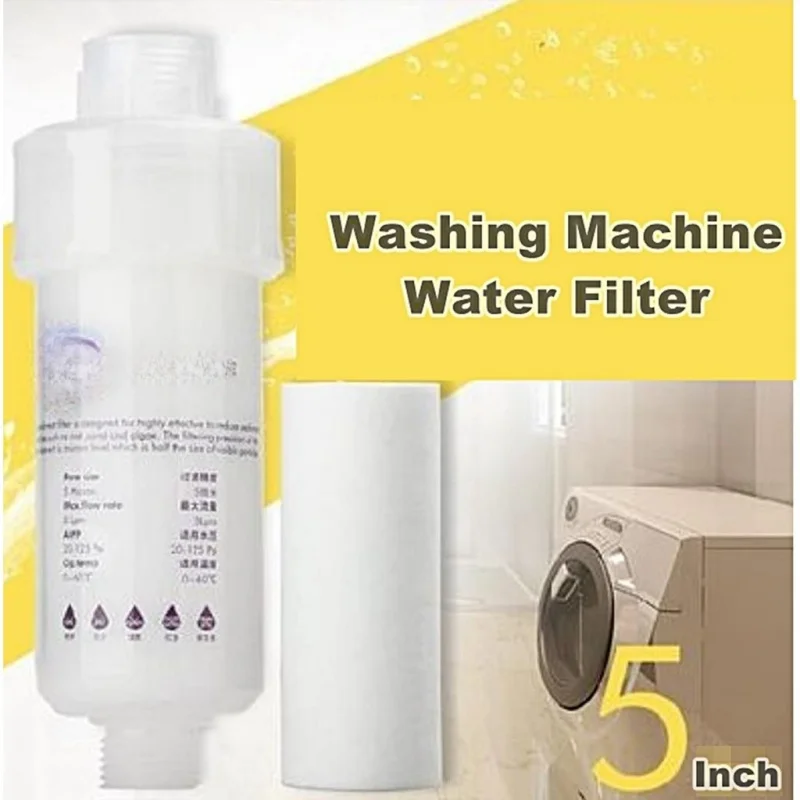 5 ''PRE FILTER ตลับกรองน้ําเครื่องซักผ้ากรองพร้อมอะแดปเตอร์เครื่องทําน้ําอุ่นห้องน้ําห้องน้ําเครื่องฟอกอากาศในครัวเรือน