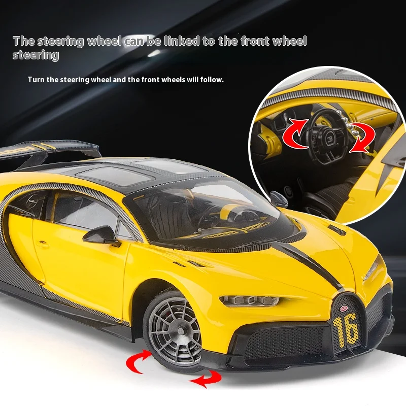 1:18 スケール ブガッティ シロン 合金車モデル ライトとサウンド付き - 車愛好家や子供への理想的なギフト - 本物のレプリカ