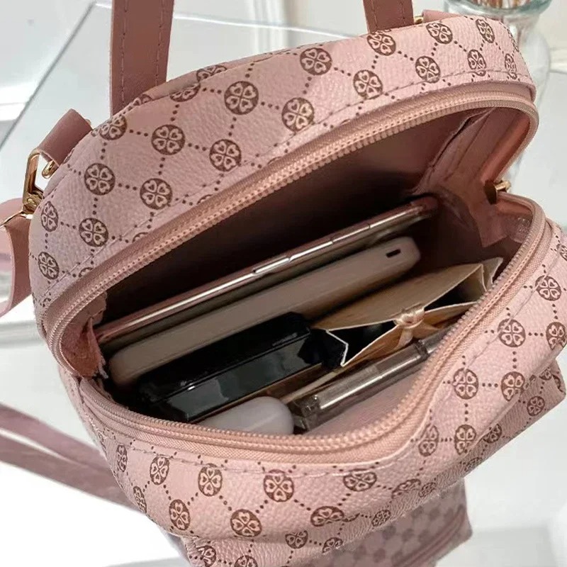 Schulterrucksack Damen Modetasche Rosa Flecken Weiblich Tägliches Einkaufen