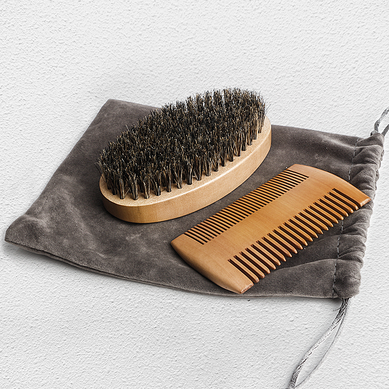 Männer Rasierpinsel Set Multifunktionale Bart Kamm Mini Schere Wildschwein Borsten Bart Pinsel Gesicht Schnurrbart Tägliche Tragbare Pflege Werkzeug