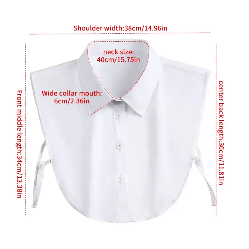 Klassieke halve shirts met nep-valse kraag Afneembare Dickey-kraag Blouse Halve shirts Afneembare nep-kraag voor dames