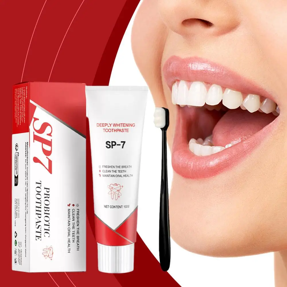 SP-6 Probiotici Dentifricio schiarente Macchie di denti bianchi Macchie di fumo Alito di aminoacidi Dentifricio orale fresco 100g/120g