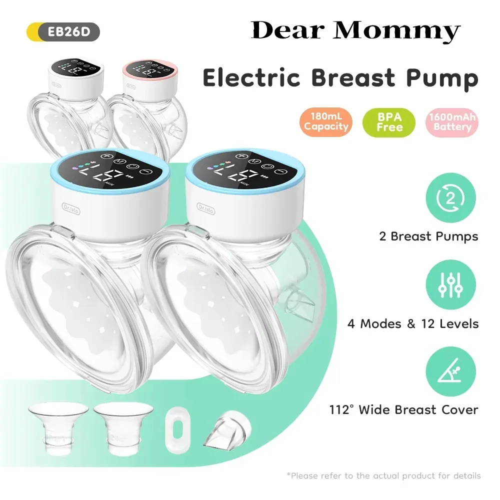 2 pçs bombas de mama elétrica portátil mãos livres wearable bomba de mama elétrica silenciosa extrator de leite materno coletor