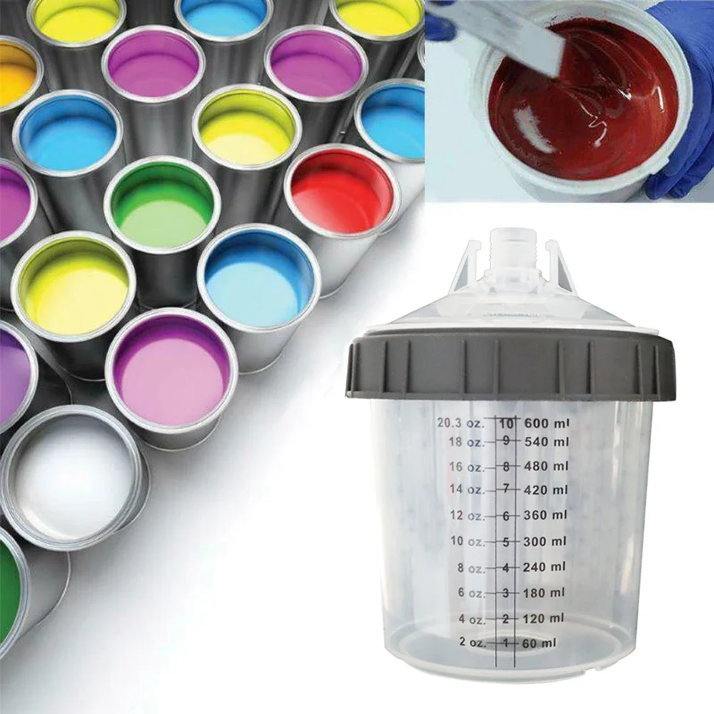 50 sztuk/zestaw Kubek do mieszania farby do pistoletu natryskowego H/O Szybki Kubek do pistoletu natryskowego Pojemnik 160ML/350ML/600ML Jednorazowy Kubek do farby