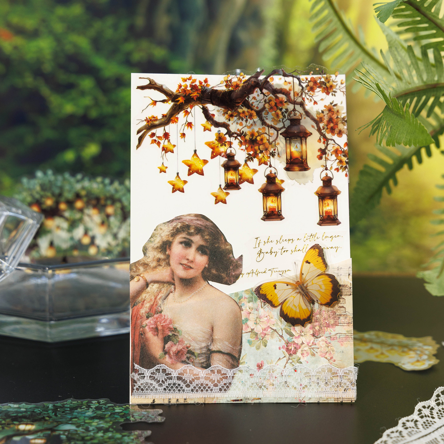 16 sheets lampligh Theme PET Stickers Journal Material Diary Album Scrapbooking Supplies Aesthetic Decorative Stationery Sticker