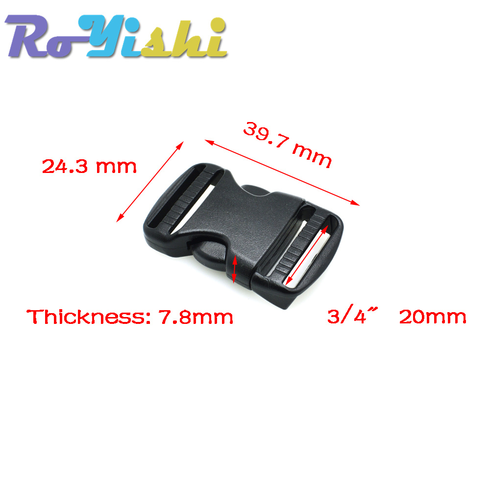 2 unids/pack 20 ~ 50mm Hardware de plástico doble ajustable hebillas de Liberación lateral Molle Tatical mochila cinturón bolsa piezas correa correas