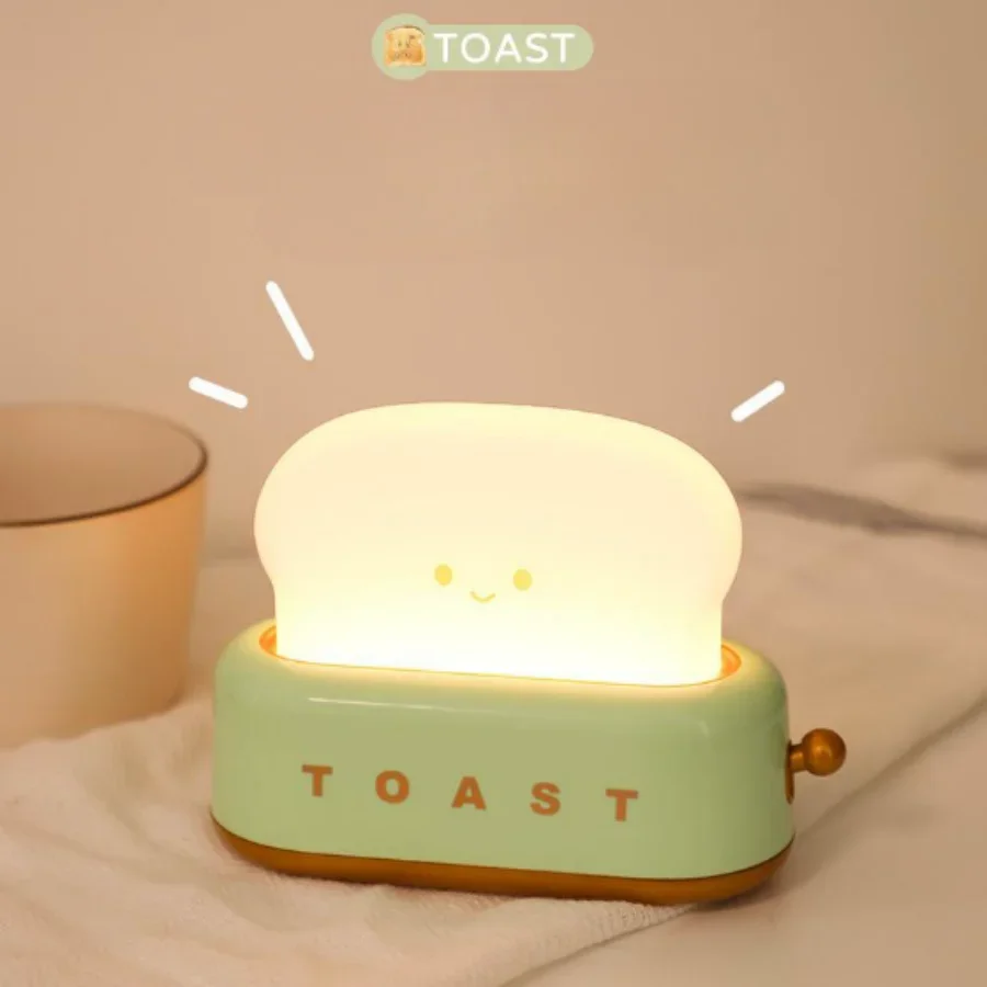 Luz para tostadas de pan, luz nocturna para tostadora, lámpara Led recargable creativa para dormitorio, regalo de cumpleaños