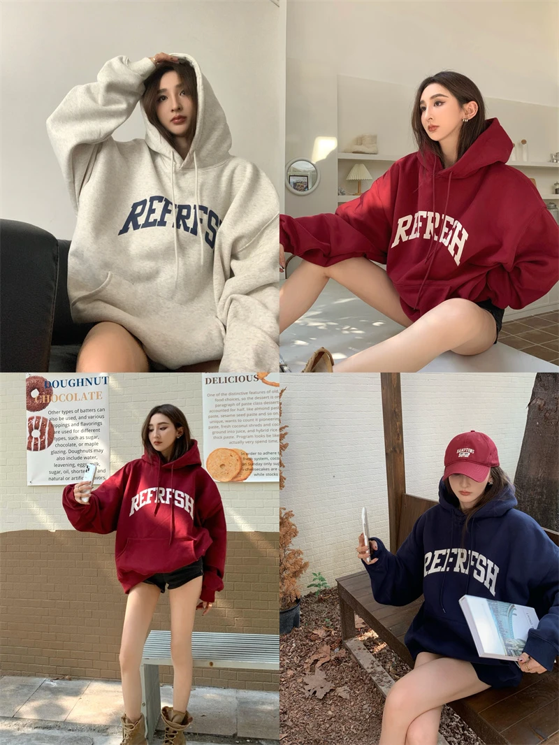 Mole Estilo Americano Retro para Mulheres, Outono Inverno, Com Forro Espo, Estilo Oversize, Versão Coreana, Casaco de M...