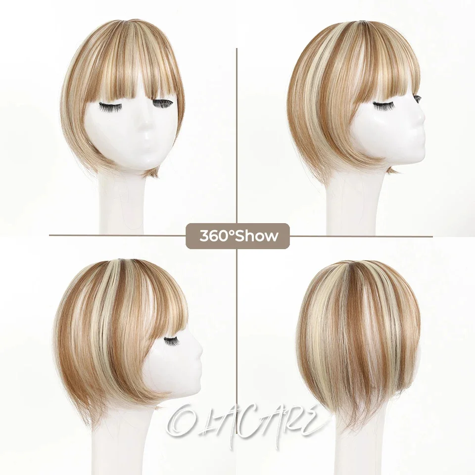 Olacare sintético topper peruca falsa bang clip-in franja extensão natural falso franja invisível clourse peruca para mulher