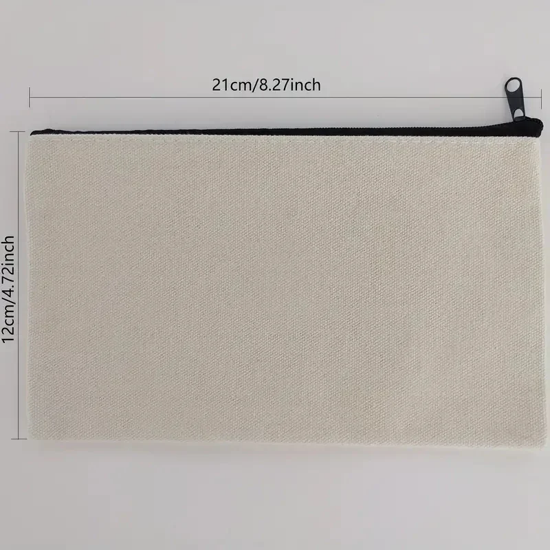 5 peças bolsa de lona em branco com zíper em massa, bolsa de maquiagem estojo de lápis para cosméticos e artesanato diy, dia da independência