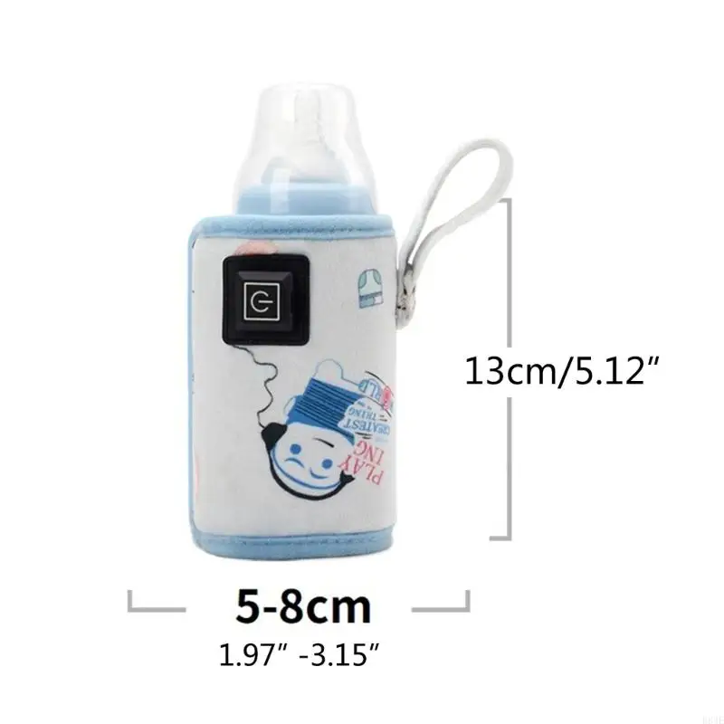D84E Botella portátil Calentador infantil USB Freeding Bottle Cubierta tibia Cubierta para agua leche Accesorios