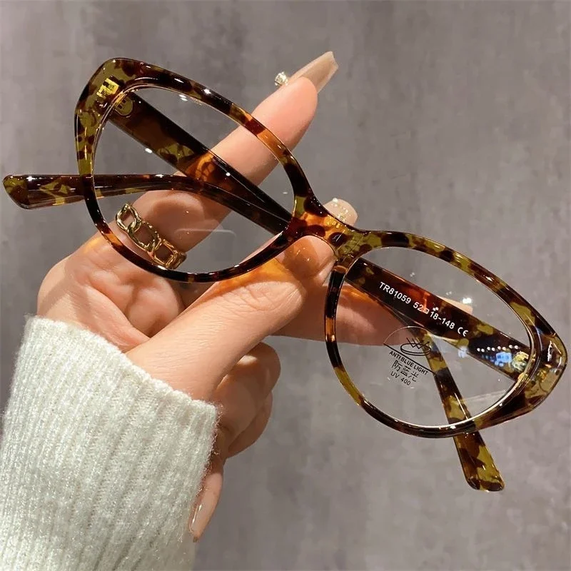 Gafas Retro de ojo de gato para miopía coreanas, gafas antiluz azul a la moda para miopía, gafas transparentes ultraligeras Unisex