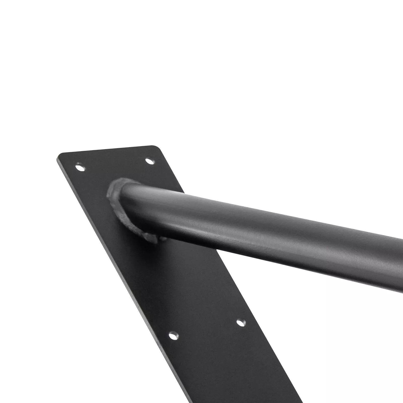 28 Inch Wall Mounted U Shaped Handrail for 1-3 Steps - 1.26" Tube Black Iron Stair Railing Handrails