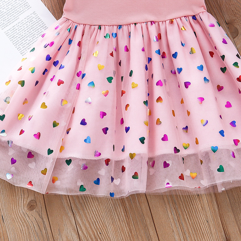 Robe de princesse colorée pour bébés filles, vêtements d'été à manches courtes pour enfants avec petit poney de dessin animé