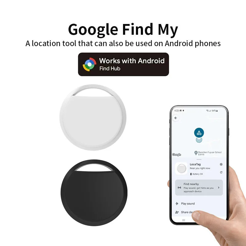 Воздушные метки Android Bluetooth Tracker Tag Работа с приложением Google Find Hub Smart Search Locator Tracking Device Поиск предметов для ключей