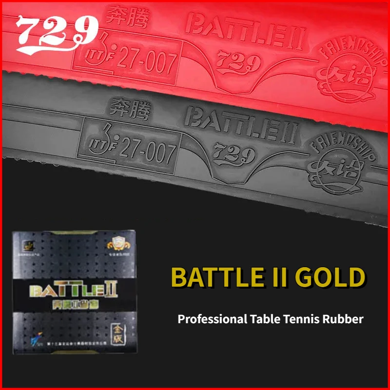 729 batalha da amizade 2 ouro tênis de mesa borracha pegajosa profissional espinhas-em borracha de ping pong para intermediário e avançado