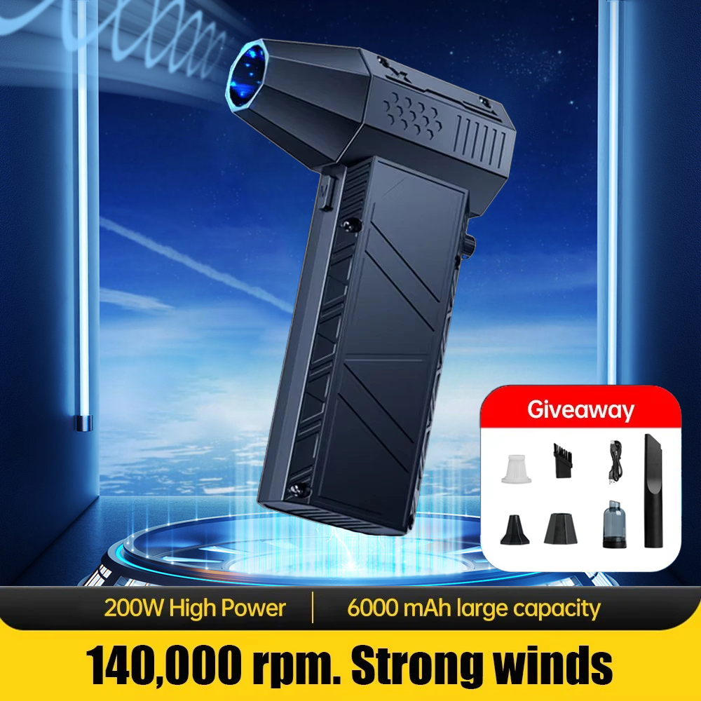 Leistungsstarkes Luftgebläse X6 140000 RPM Bürstenloser Staubsauger mit gewalttätigem Ventilator, starke Winde, 53 m/s, Turbo-Jet-Gebläse, Typ-C-Aufladung