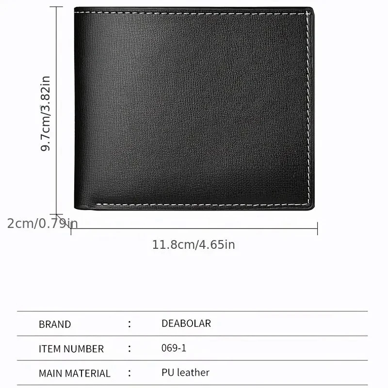 Pu Leather Men Short Wallet Thin Style Folding Young Men Credit Card Holder Wallet