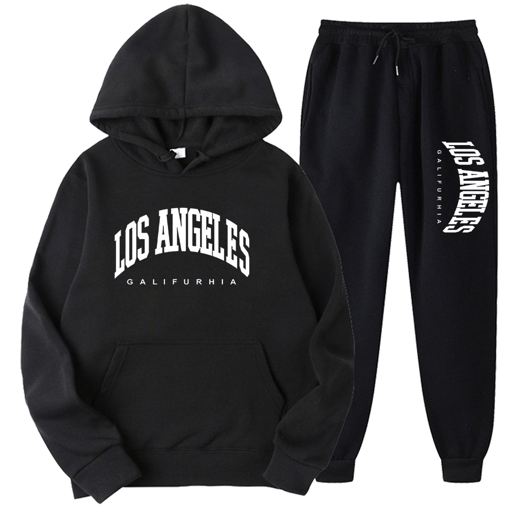 LOS ANGELES GALIFURHIA, trajes deportivos para hombre/mujer, chándal de moda, sudaderas con capucha y pantalones, conjuntos de dos piezas, sudaderas informales para correr, sudadera