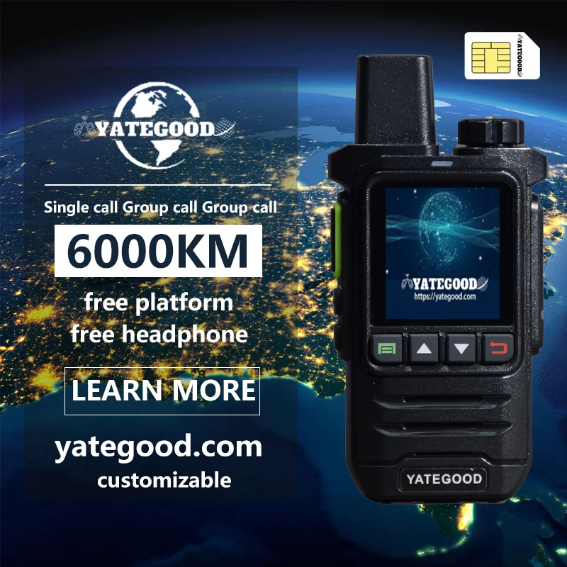 YATEGOOD  GX7  GPS 5000KM ham radio walkie talkie long range global ptt  4G poc radio100km