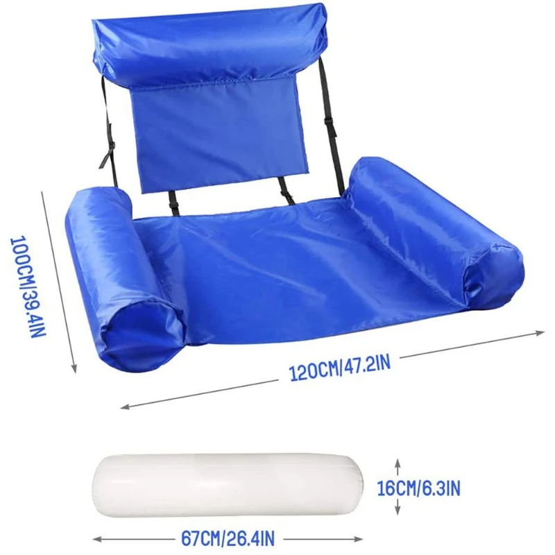 1Pc 100×120cm Inflatable Mattresses for Water Fun Swimming Pool Hammock Lounge Chairs Water Sports Pool Floats Beach Accessories
