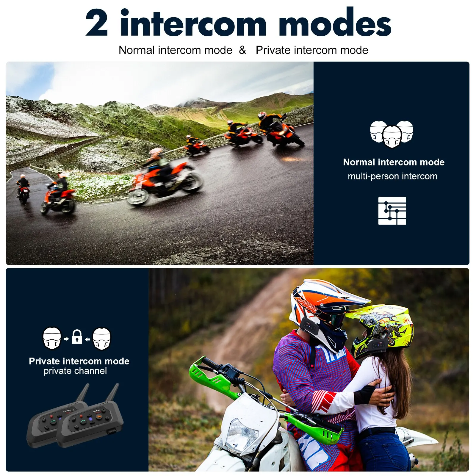 Xinowy v6 plusオートバイ用ヘルメットBluetoothヘッドセットインターホン1200mインターフォンコミュニケーター防水6ライダー