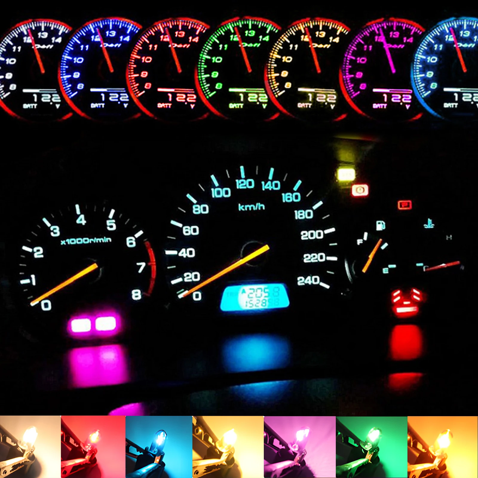 5 Pz T5 SMD LED Auto Luce Automobili Diodo Emettitore di Luce Strumento Calibro Cruscotto Lampadine Auto Interni Indicatore Lampada