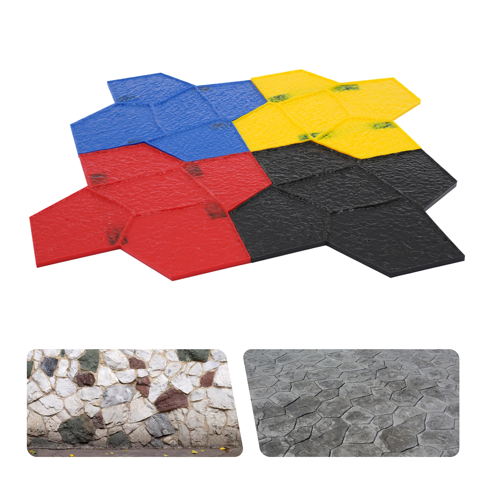 Durable Seamless Texture Stamp Mat Set of 4, High-Quality PU Material for Concrete Stamping, Natural Stone Pattern, Easy to Use