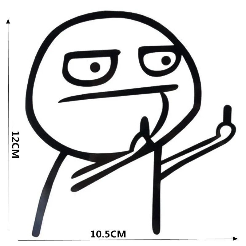 Motorcycle Car Cartoon Funny Middle Finger Reflective Vinyl Car Sticker Bicycle Decal Styling Decor Exterior Accessories