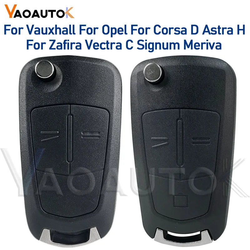 Flip Afstandsbediening Sleutelhanger Shell Case Vervanging Voor Vauxhall Voor Opel Corsa D Astra H Voor Zafira Vectra C Signum Meriva 2/3 Knop