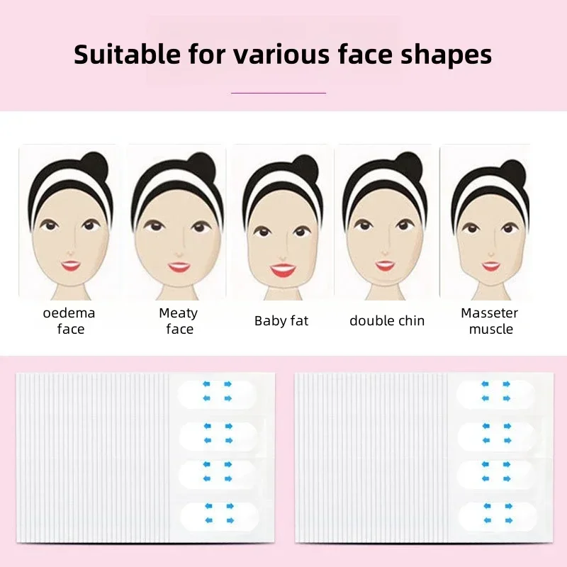 40/240/400 pçs fitas de lifting facial invisível face lift adesivo remoção de rugas adesivos apertar queixo desaparecer linhas finas forma em forma de v