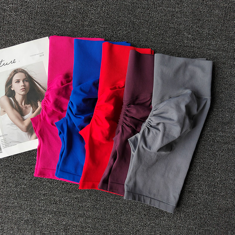 Pantalones cortos de Yoga sin costuras para mujer, pantalones cortos de entrenamiento de cintura alta, mallas de gimnasio con Control de barriga, pantalones cortos transpirables para correr, verano